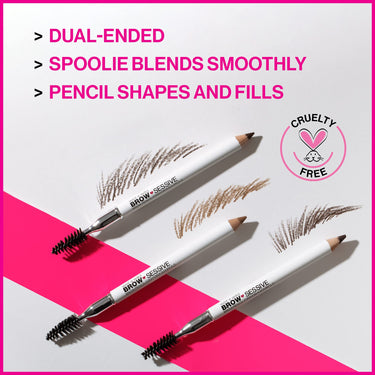 wet n wild Brow-Sessive Brow Pencil 9g- Dark Brown, Dual-Ended Eyebrow Pencil with Spoolie Brush for Thin and Thick Eyebrows, Natural Look Formula, Buildable Color Definition